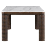 Durham Dining Table, White Marble-Furniture - Dining-High Fashion Home