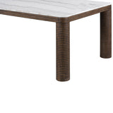 Durham Dining Table, White Marble-Furniture - Dining-High Fashion Home