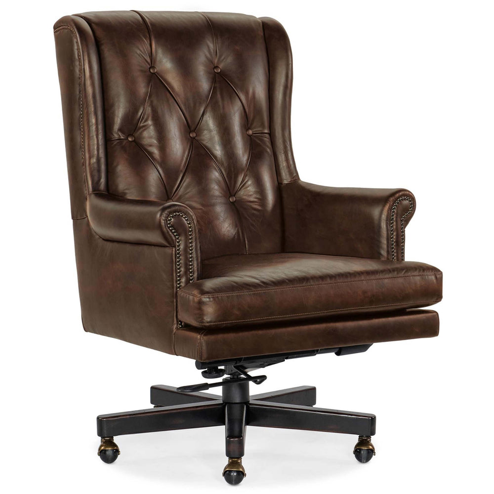 Charleston Leather Executive Swivel Tilt Chair, Old Saddle Cocoa