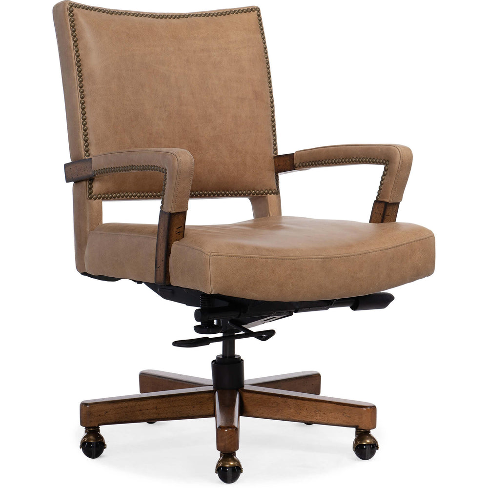 Chace Leather Executive Swivel Tilt Chair, Venerando Latte-Furniture - Office-High Fashion Home