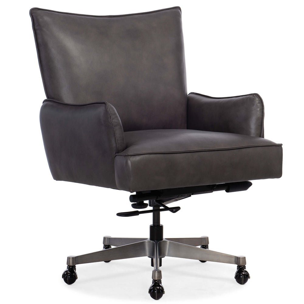 Quinn Executive Swivel Tilt Leather Chair, Denovo Thunder-Furniture - Chairs-High Fashion Home