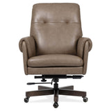 Lenora Leather Swivel Tilt Executive Chair, Brown-Furniture - Office-High Fashion Home