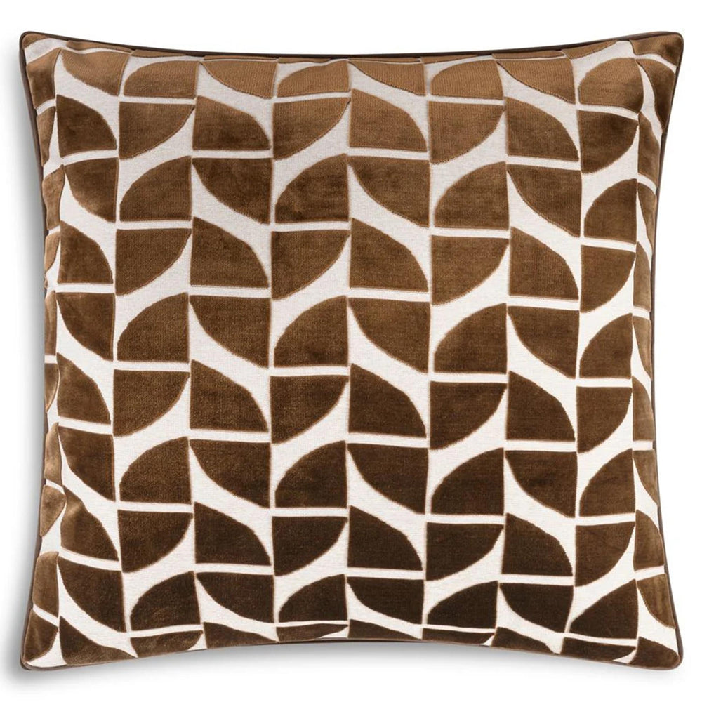 Eclipse Pillow, Coffee Geometric