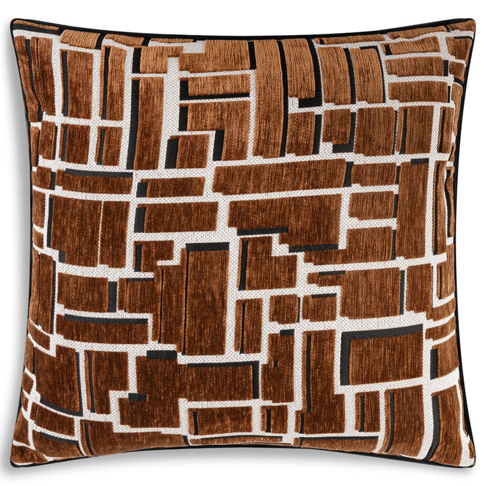 Eclipse Pillow, Coffee Modern Grid