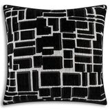 Eclipse Pillow, Black Modern Grid