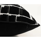 Eclipse Pillow, Black Modern Grid