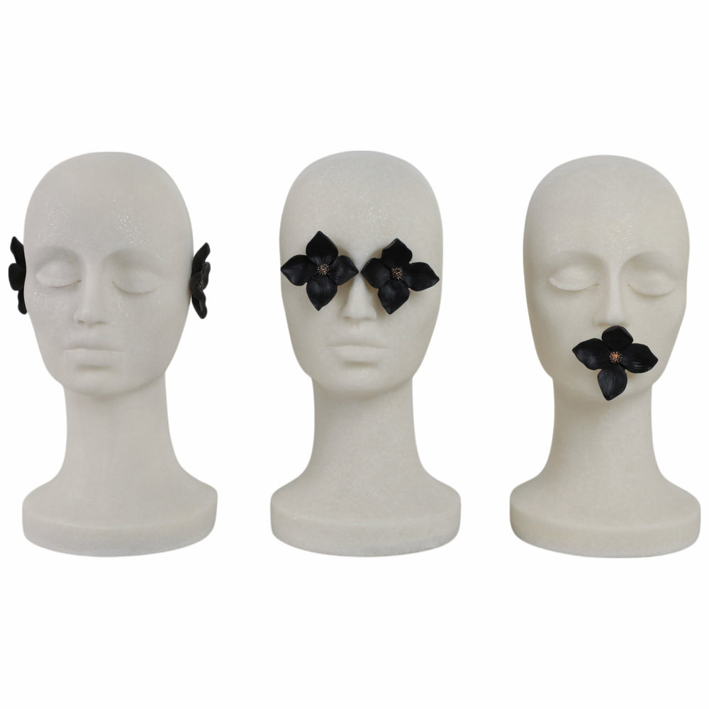 Hear, See, Speak No Evil Statuary, Black/White, Set of 3