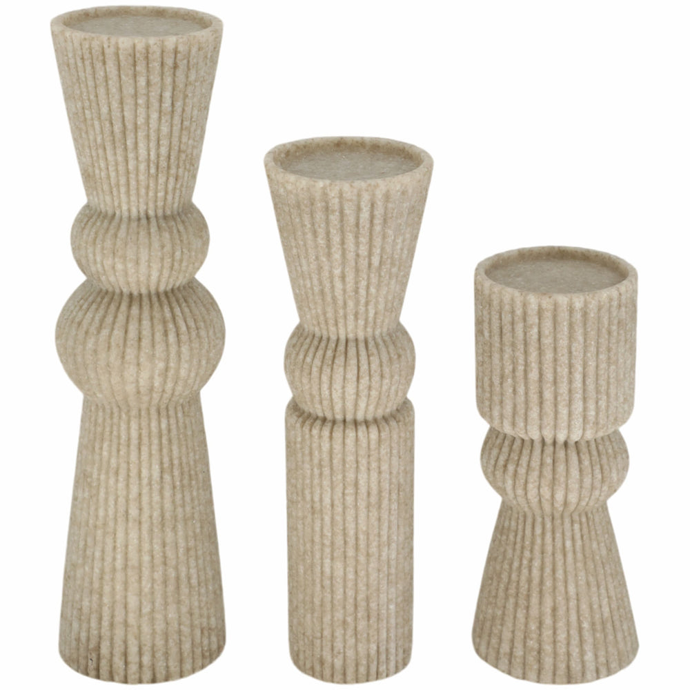 Flowood Candlesticks, Brown, Set of 3