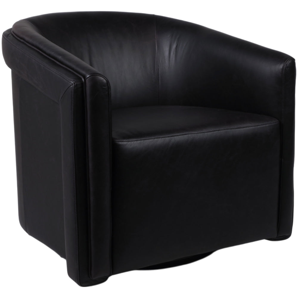 Valencia Leather Swivel Chair, Black