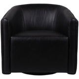 Valencia Leather Swivel Chair, Black