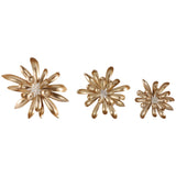 Hanna Wall Flowers, Gold, Set of 3