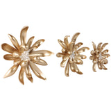 Hanna Wall Flowers, Gold, Set of 3