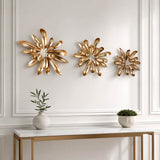Hanna Wall Flowers, Gold, Set of 3