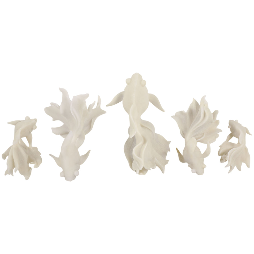 Fish Wall Decor, White, Set of 5