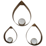 Teardrop Wall Decor, Antique Gold, Set of 3