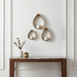 Teardrop Wall Decor, Antique Gold, Set of 3