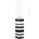 Aadrik Marble Table Lamp, Black/White