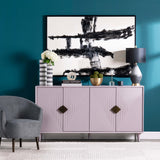 Arvada 4 Door Media Credenza, Lavender
