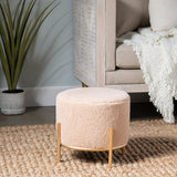 Zanella Round Foot Stool, Cream