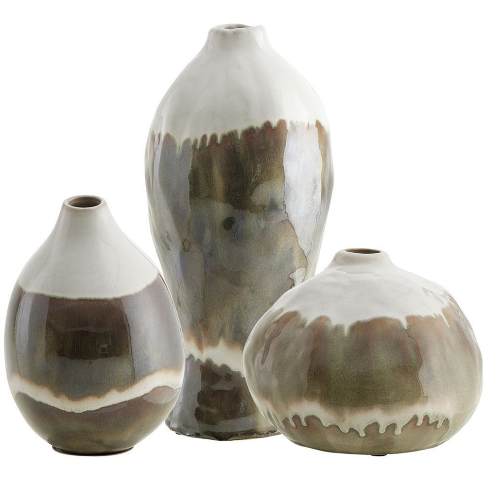 Earthflow Outdoor Vases, Earthy, Set of 3-Accessories-High Fashion Home