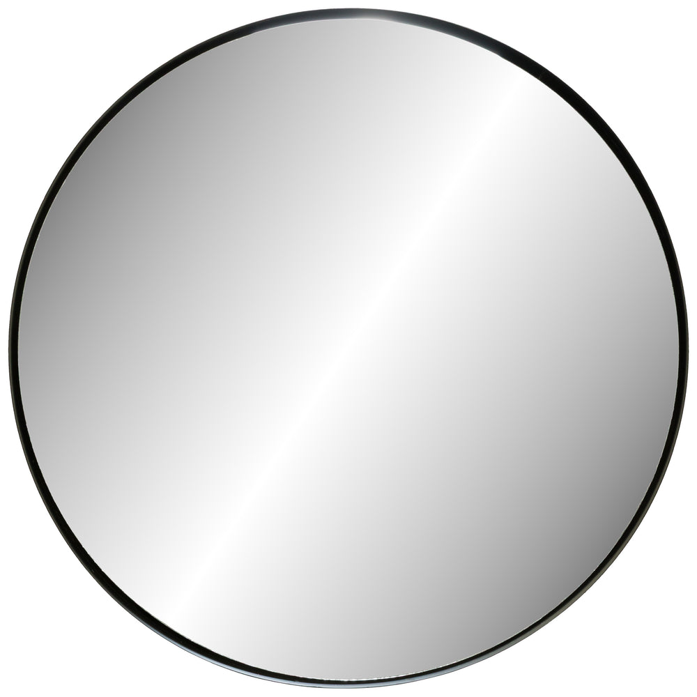 Edge Round Mirror, Black-Accessories Artwork-High Fashion Home