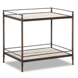 Eisen Nightstand, Striated Marble by Four Hands-Furniture - Bedroom-High Fashion Home