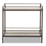 Eisen Nightstand, Striated Marble by Four Hands-Furniture - Bedroom-High Fashion Home