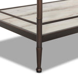 Eisen Nightstand, Striated Marble by Four Hands-Furniture - Bedroom-High Fashion Home