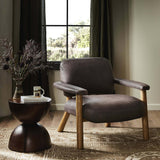 Eisley Leather Chair, Tumble Waxed Slate