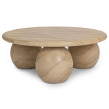 Elaria Outdoor Round Coffee Table, Beige-Furniture - Outdoor-High Fashion Home