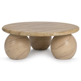 Elaria Outdoor Round Coffee Table, Beige-Furniture - Outdoor-High Fashion Home