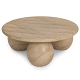 Elaria Outdoor Round Coffee Table, Beige-Furniture - Outdoor-High Fashion Home