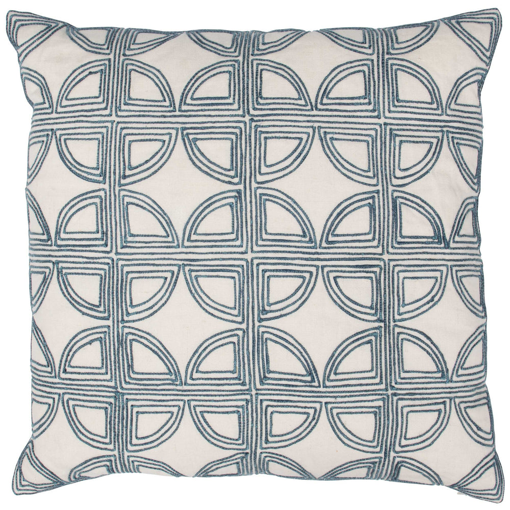 Elea Pillow, Ivory/Navy-Accessories-High Fashion Home