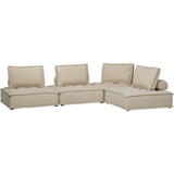 Element II Club Modular Sectional, Ivory Boucle-Furniture - Sofas-High Fashion Home