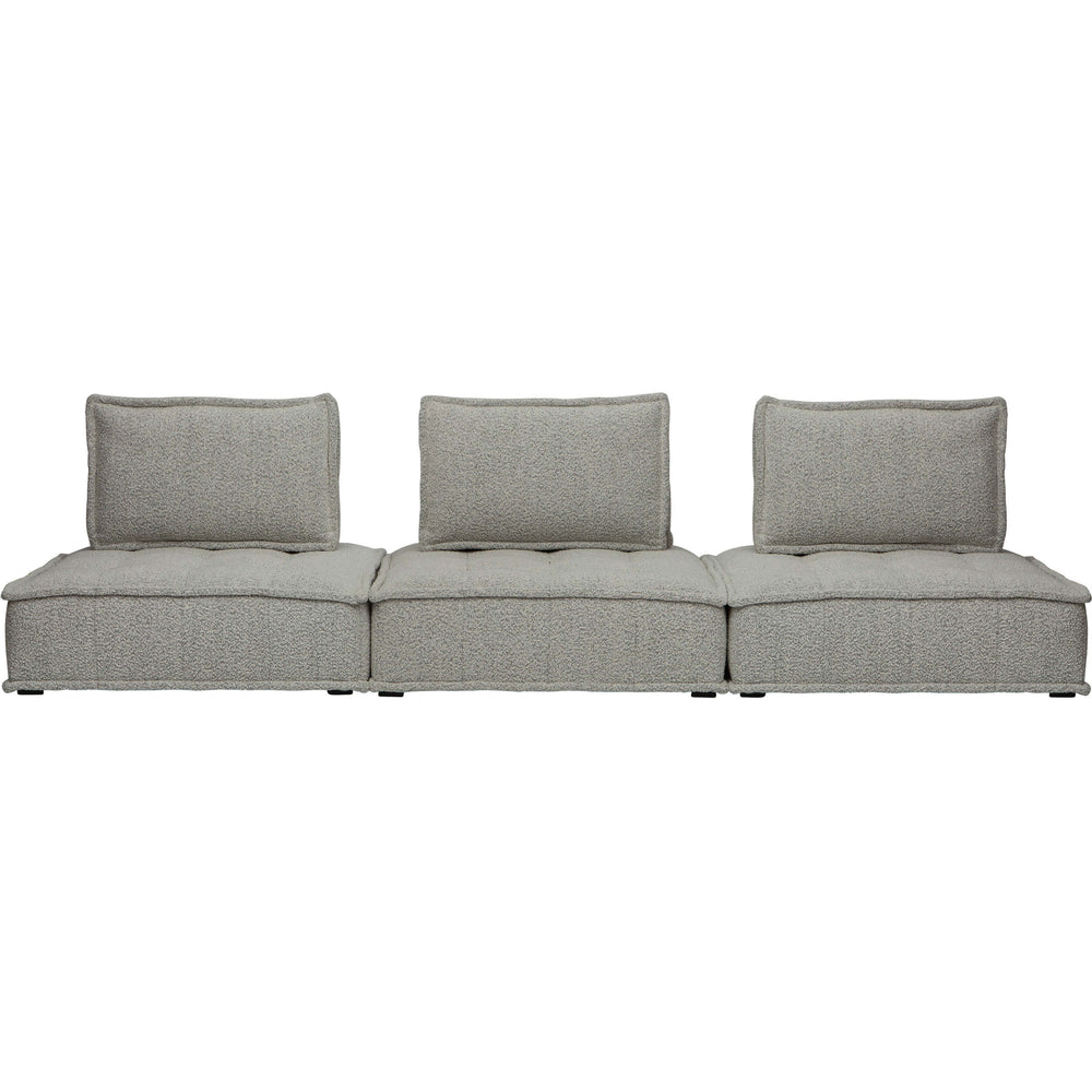 Element II Club Modular Sofa, Silver Boucle-Furniture - Sofas-High Fashion Home