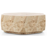 Elena Coffee Table, Light Burl-Furniture - Accent Tables-High Fashion Home