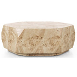 Elena Coffee Table, Light Burl-Furniture - Accent Tables-High Fashion Home