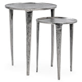 Elinor Nesting Accent Tables, Nickel, Set of 2-Furniture - Accent Tables-High Fashion Home
