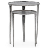 Elinor Nesting Accent Tables, Nickel, Set of 2-Furniture - Accent Tables-High Fashion Home