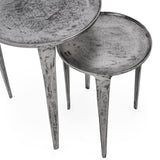 Elinor Nesting Accent Tables, Nickel, Set of 2-Furniture - Accent Tables-High Fashion Home