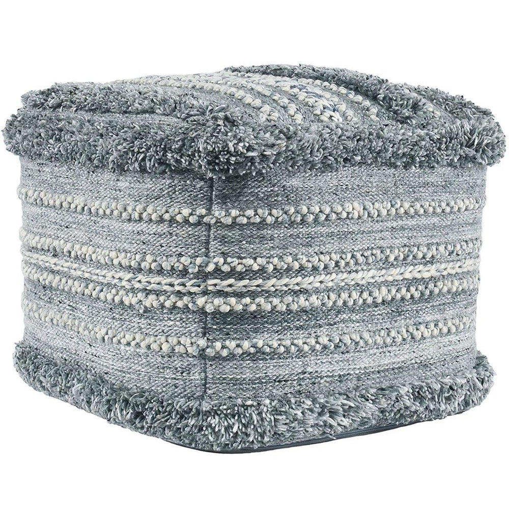 Elko Pouf, Blue Multi-Furniture - Chairs-High Fashion Home