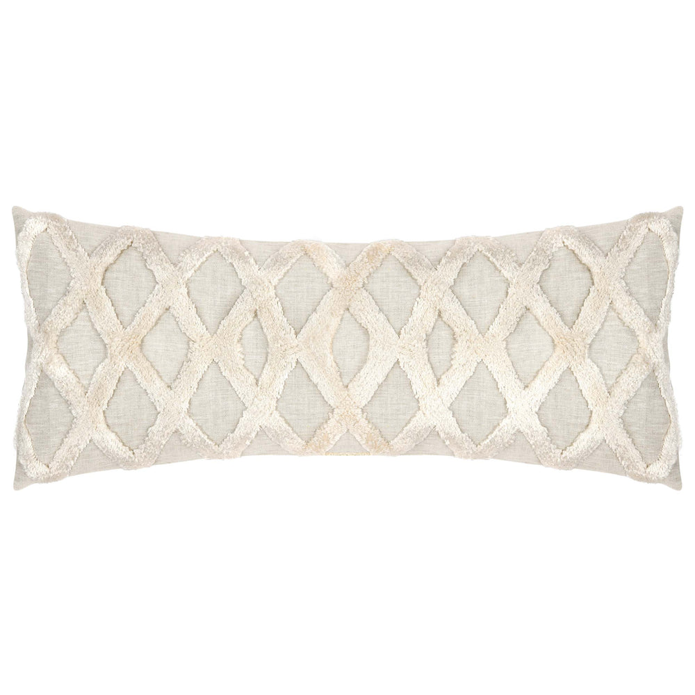 Ellett Lumbar Pillow, Natural/Ivory-Accessories-High Fashion Home