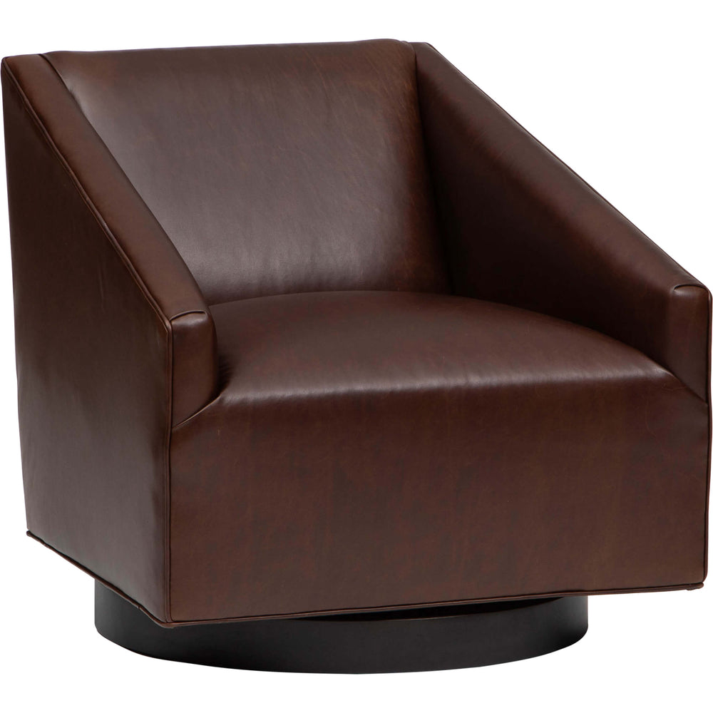 Ellie Leather Swivel Chair, Libby Cashew