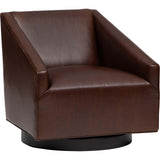 Ellie Leather Swivel Chair, Libby Cashew