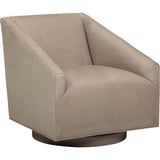 Elliot Leather Swivel Chair, Lush Sand-Furniture - Chairs-High Fashion Home