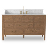 Elliston Single Vanity, Satin Worn Oak by Four Hands-Furniture - Storage-High Fashion Home