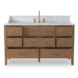Elliston Single Vanity, Satin Worn Oak by Four Hands-Furniture - Storage-High Fashion Home