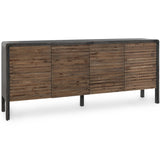 Elodie 4 Door Cabinet, Black/Natural