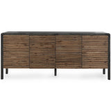 Elodie 4 Door Cabinet, Black/Natural