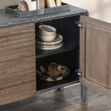Elodie 4 Door Cabinet, Black/Natural